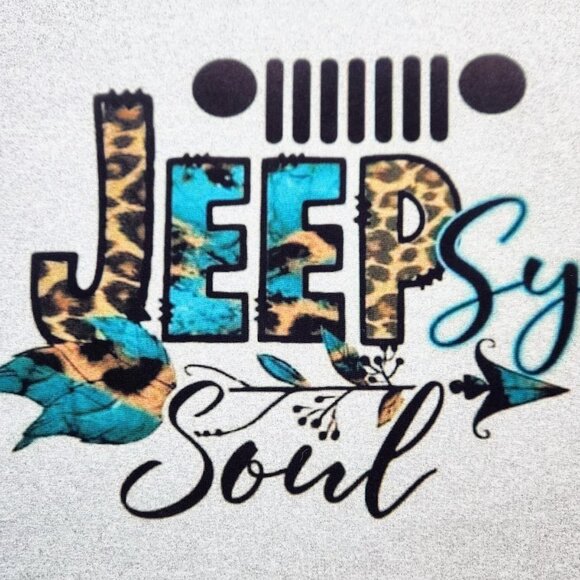 Medium Grey Jeep Tank Top with Animal Print Lettering - Picture 5 of 6